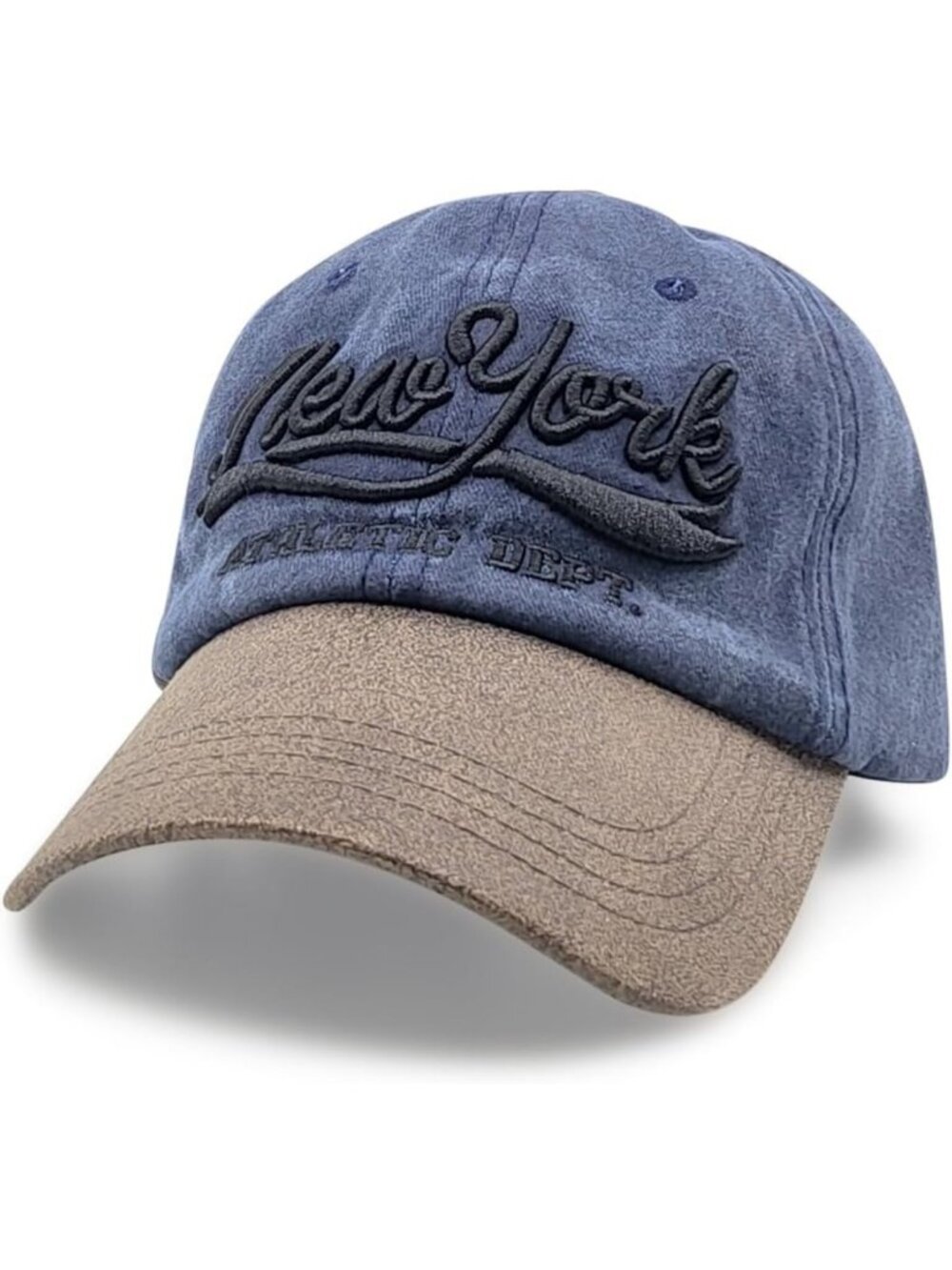 Vintage Distressed Baseball Cap - Low Profile NY Style Cotton Dad Hat, Patriotic